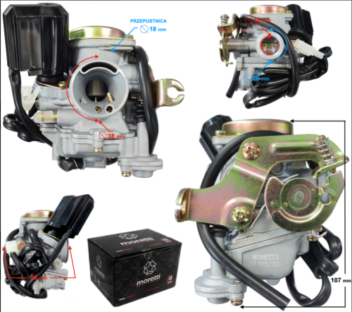 Gaźnik Moretti GY6, 50CC T4, p 18