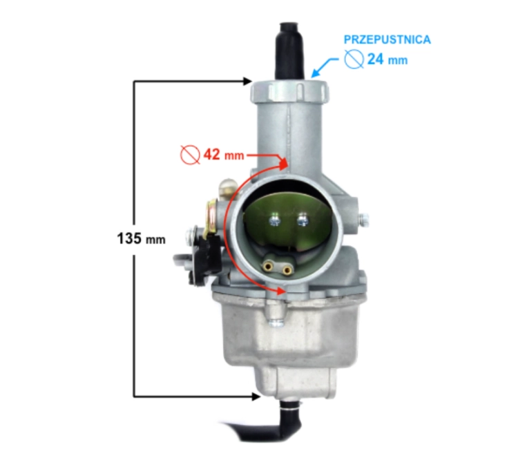 Gaźnik Moretti od 200cm³ do 250cm³ PZ30 ssanie na dźwignię